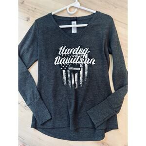 Harley Davidson Thermal Logo Long Sleeve T shirt Size Med Portland OR